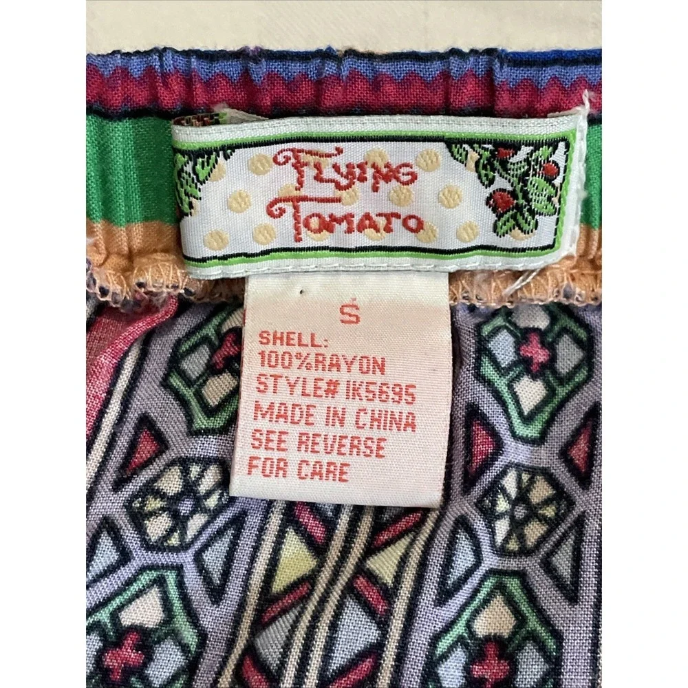 Flying Tomato Women's Small Elastic Waist Boho Vibrant Rayon Maxi Long Skirt - Picture 5 of 8